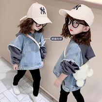 Girls sweater spring 2020 new Korean version of the foreign style spring childrens spring and autumn female baby top Korean goods in children