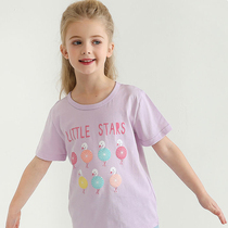 Kammi Da Girl short sleeve T-shirt cotton spring and autumn women baby base shirt thin foreign style fashionable childrens clothing short