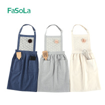 Net red with the same strap cotton and linen suit sleeveless strap long Korean fashion female models home cooking apron home