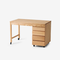 MUMO wood ink business table studio furniture all original solid wood desk retro simple with wheels