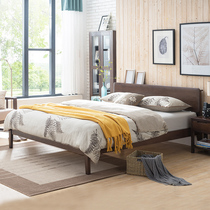 Excellent wood furniture pure solid wood bed 1 8 meters bed 1 5 meters oak bed bei ou gentry walnut color furniture q