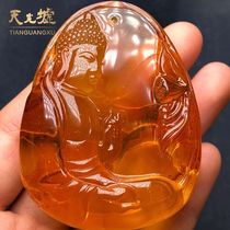  Tianguang Hui natural amber Beeswax pendant Yellow honey amber Dahri Nyolai pendant Mens and womens pendant with certificate