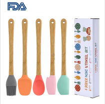 Color box 5 pieces of baking tools new multi-color silicone mini scraper silicone brush for household high temperature