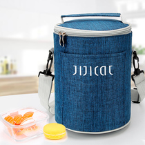 Insulation bucket lunch box tote bag round insulation bag Aluminum foil thickened bento bag work packed lunch box bag large size