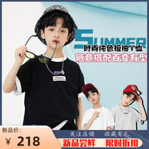 Childrens clothing short sleeves T-shirt boy summer children clothes summer clothes pure cotton t-shirt comfortable and breathable wave cool mens blouse