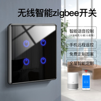 Smart touch switch control panel Tmall elf voice control light control zigbee mobile phone remote single fire
