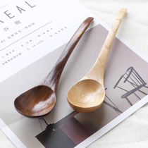 New Pint Wooden Spoon Adults Eat Soup Spoon Log Large Spoon Home Day Style Wooden Spoon Minima Log Cutlery