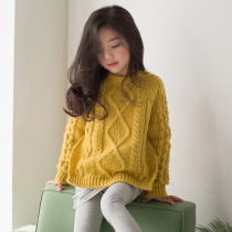  Next win girls sweater 2021 new middle and large childrens thick Korean version of the Western style tide bottoming shirt autumn and winter pure cotton