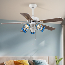 Wood home ceiling fan light Living room Restaurant Fan light Home mute integrated Nordic fan chandelier