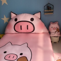 Pink Princess wind pig bed with big backrest cushion girl bedside pillow removable and washable 1 2 1 5 1 8m