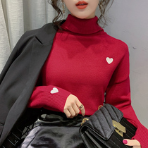 Christmas Red High Collar Pile Collar Fur Coats Womens Loose Outside Wearing 2019 Autumn Winter New Ocean Gas Thickened Punch Underweaters