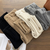  Comfortable and cost-effective new Chenille elastic thin straight pants womens 2020 autumn and winter new casual loose trousers