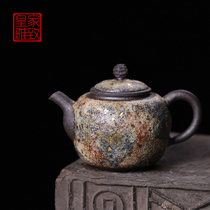 Royal Elegant Museum collects the same type of rock mining teapot pure handmade Taiwan old rock mud burning tea single pot