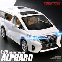  Simulation alloy 1:29 Toyota Elfa car model childrens toy car can open the door pullback sound and light boy gift