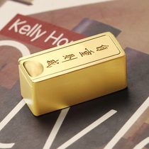 Study four treasures brass cartridge mini drawer type copper inkstone box creative calligraphy pen ink paper inkstone ink butterfly customization