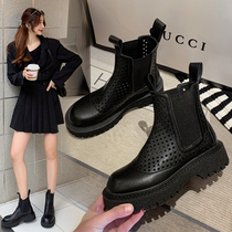 Martin Boots Summer Thin women 2022 New 100 lapped thick bottom women boots Inn wind short boots breathable hollowed-out mesh boots