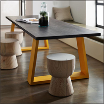 Nordic minimalist solid wood dining table Work table Long computer table Conference table Office desk Desk Coffee table