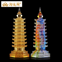 Green glass Wenchang Tower decoration nine-layer examination learning blessing cheer inspirational gift Blessing mascot gift