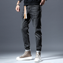 Jeans mens pants autumn and winter 2021 loose straight pants mens autumn trend wild casual trousers men