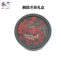 Milan New Pint Fresh Flowers Gift Packaging Box Cylinder Open Window Gift Box Paper Box Flowers Gift Wrap bouquet Box Single