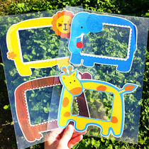 Growth manual decorative stickers painting paper photo border kindergarten making decoration diy handmade material accessories photo frame kindergarten growth Book photo frame stickers cute animal photo frame stickers