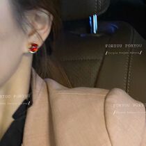 Christmas forest berries Fruit French style fields Teenage Girl Retro elegant Jean Permeable Gem small earbuds with small ear clips.