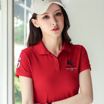 polo shirt short-sleeved t-shirt womens loose collar casual sports top 2020 new Korean version of womens lapel t-shirt