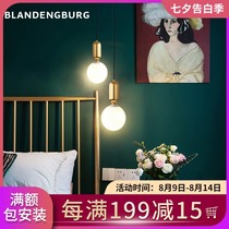 Bedside chandelier Nordic bedroom modern minimalist creative art bar Western restaurant personality small glass ball chandelier
