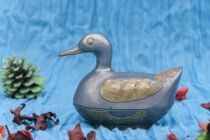 Incense bar-bronze duck decoration sculpture Candy box Change box sundries box Storage key box Western tin