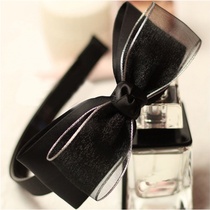 New product head hoop new cloth art butterfly knot hair stirrup with teeth wide side head hoop fashion sweet and non-slip fine head decoration