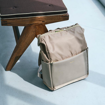 Japanese ins simple ultra-light backpack nylon soft leather stitching large-capacity travel backpack mens and womens school bags trend