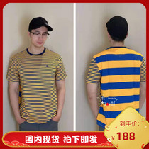Spot TOMMY HILFIGER Tommy mens summer pure cotton 100 hitch-color striped round collar short sleeve T-shirt