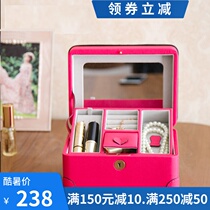 TAYOHYA multi-house charm jewelry box medium PU leather earrings jewelry box necklace jewelry box with lock fashion