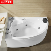 Corner arc fan-shaped bathtub Acrylic bathroom Household bathtub Adult triangular tub Jacuzzi 1 5 meters