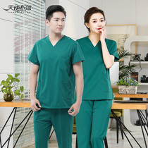 Handwashing Woman Short Sleeve Summer Thin Paragraph Oral Doctor Clothing Surgical clothes Operating room Working clothes Brushed handclothes