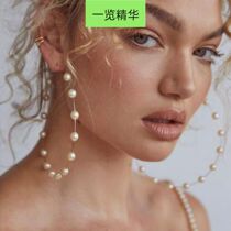 club exaggerated large circle faux pearl earrings female