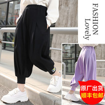 Girls pants autumn 2021 New style spring and autumn children loose Haren pants cotton sports lantern trousers tide