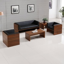 Business office sofa coffee table combination simple modern reception reception leather sofa trio office sofa