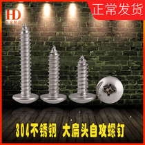 M4 positive 304 stainless steel large flat head self-tapping screw mushroom head screw big flat tapping screw