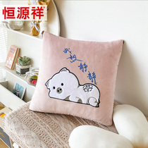 Hengyuanxiang cute car pillow is used in dual-purpose car multi-function folding blanket car pillow car thickening quilt