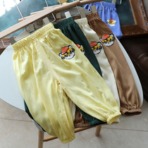 Baby Anti-mosquito Pants Summer Slim Fit Boy Summer Clothing Ice Silk Light Cage Pants Baby Girl Cotton Air Conditioning Long Pants 1646