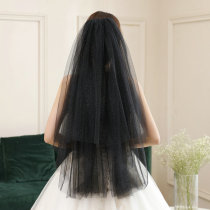 Movie House Black Head Yarn Brigade Pat Head Yarn Bridal Head Yarn Photographic Styling Soft Yarn Wedding Dresses Fabric Fabric Web Yarn