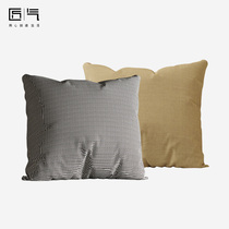 Ingenious Nordic fashion sofa pillow Office waist cushion Living room solid color linen square backrest waist pillow