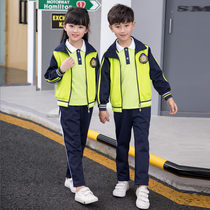 Primary school uniforms suit Three sets of children Inlet wind sports class clothes short sleeve kindergarten garden clothes summer clothes pure cotton