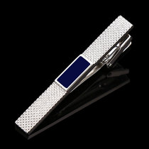 Mens tie clip fashion dress business high-end silver professional simple tie clip pin gift box
