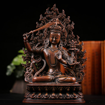 High 25cm Tantric Buddha statue backlit Manjusri Bodhisattva bronze statue home worship Buddha ornaments