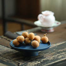 Shangfang can drain ceramic high foot high foot count heart tea spot tray Chinese fruit saucer tray for Buddhist fruit tray