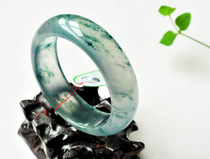 Natural Burmese ice floating flowers green high-grade jade bracelet wide edge jade bracelet womens factory direct sales