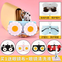 Ink mirror box female male sunglasses storage bag glasses protective cover clip portable anti-pressure can hang bag cute portable tide