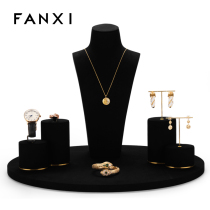 Fanxi FANXI BLACK LIGHT LUXURY JEWELRY SHOW Rings Watch Rack Oval Metal Frame TT080